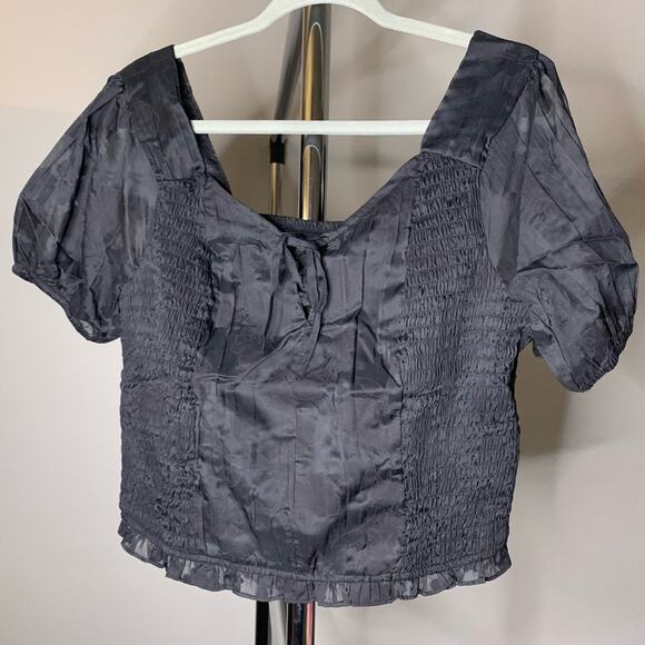 TORRID Black Cotton Clip Floral Smocked Crop
Тор.  NWT! - Picture 5 of 8